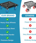 Comparison of Heavy Duty Furniture Dolly Set With 360 Degree Rotating Wheels And 3000 Lb Load Capacity Four Dollies Pro Grade