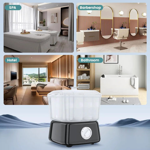 Rapid Heating Towel Warmer For Home Spa And Salon Holds 12 Mini Towels Portable Square Towel Steamer in various settings