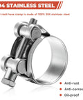 T Bolt Hose Clamp 17 To 19mm OD 304 Stainless Steel Pipe Strap Clamp Adjustable Heavy Duty Tube Clamp 4 Pack Fits 0.67 To 0.75 Inch Hose