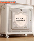 No Drama Foldable Storage Bins With Lid And Wheels 2 Pack Extra Tall Capacity, sealed, dust-proof container with wheels