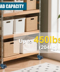 Heavy Duty M8 1.25 Threaded Stem Caster Wheels Set Of 4 1.6 Inch Swivel PU Castors in use on shelving unit