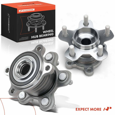 Two Rear Wheel Bearing And Hub Assemblies Set For Nissan Rogue 2021 2022 2023 2024 AWD With Five Lug Fits Both Rear Sides Replacement Kit Bolt Right Up Plug And Play OEM Style Premium Quality