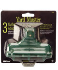 Outdoor Rated 3-Outlet Covered Adapter With No-Fuss Weatherproof Covers, Green, in packaging