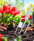 3 Prong Metal Garden Fork for Weeding and Planting Durable Iron Tool with Ergonomic Handle in flower bed