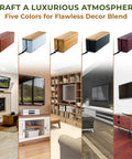Bamboo Cable Management Box For Up To Two Power Strips, Hides Cords And Surge Protectors, in various colors displayed in home settings