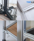 Badass 2020 Aluminum Extrusion Hidden Connector Kit With Black Coated L Shape Brackets Hex Screws And Allen Wrench For Smooth 6mm T Slot Fabrication Modding assembly details showcasing black and silver components.