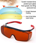 Top Tier Laser Safety Glasses Serving Kick Ass Dual Wavelength Eye Protection For 532 And 1064 Nanometers with scratch-resistant lenses.