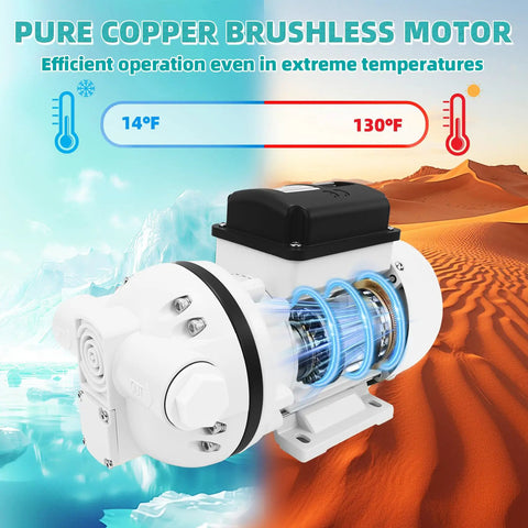 Beast Mode High-Flow DEF Transfer Pump 10.6 GPM Self Priming Electric Diaphragm Drum Pump motor in extreme temperatures