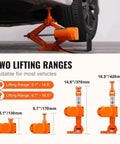 Electric Car Jack 3 Ton 6600 Lbs 12V Scissor Jack With Remote Control lifting car with two range options shown
