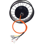 5000W Fat Bike Hub Motor Wheel For Electric Bicycle Ebike, 72V Brushless Rear Motor, 190mm Dropout, orange cable connectors