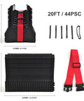 RV Sewer Hose Support With Nesting Design For Quick Setup And Easy Collapse Keeps Drainage Flowing With Rubber Band End Portable And Durable Available In 10 20 Or 30 Ft To Fit Your Dump Station, black plastic pieces with red strap, 20ft length