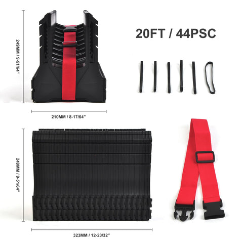 RV Sewer Hose Support With Nesting Design For Quick Setup And Easy Collapse Keeps Drainage Flowing With Rubber Band End Portable And Durable Available In 10 20 Or 30 Ft To Fit Your Dump Station, black plastic pieces with red strap, 20ft length