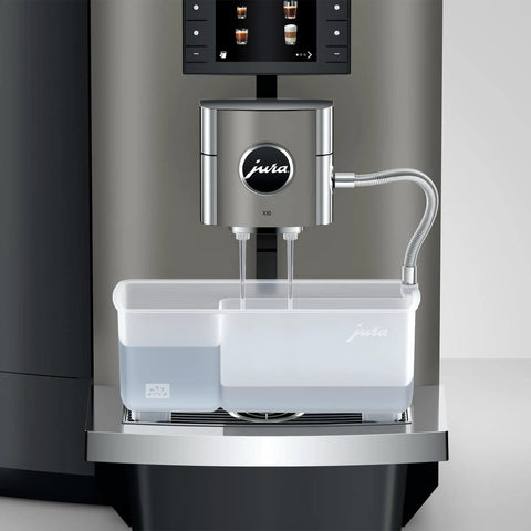Premium Top Shelf Fully Automatic Coffee Machine Featuring Cold Brew Options And Thirty Four Recipes With Smart Touchscreen close-up of brewing system and water tank.