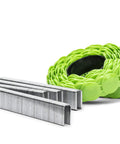 Solid Grip 1 Inch Plastic Cap Staples 2000 Ct Spool with steel legs for housewrap and insulation projects.