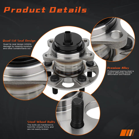 Rear Wheel Hub And Bearing Assembly For Left And Right Fit For Toyota Prius And Prius PlugIn 2010 2015 Durable Replacement