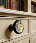 Funny Don't Make Me Poison Your Food Sign Cabinet Knob on cream dresser detail, 1.37x1.10x0.66 in, acrylic round handle
