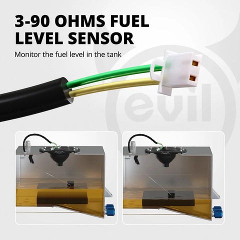 15 Gallon Aluminum Fuel Cell With Level Sender For Street Drift Builds Silver Finish Dimensions 19.88 In Long By 17.91 In Wide By 10.03 In High 10AN Inlet Outlet Compatible With Diesel Alcohol Methanol Water And Ethanol Fuels