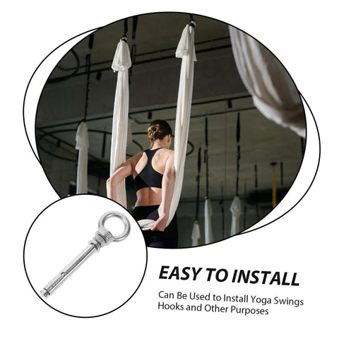 Stainless Steel Eye Bolts Hanger Kit For Heavy Duty Lifting And Hanging Expansion Bolts With Snap Hooks Five Piece Set for yoga swing install