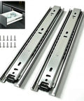 Heavy Duty Full Extension Drawer Slides With Rock Solid Side Mount Build For Buttery Smooth Kitchen Cabinet And Closet Operation, includes screws.