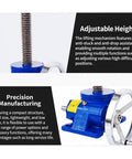 Heavy Duty Hand Cranked Worm Gear Screw Jack 441 Lbs Load Capacity Flange Mount angled view showing adjustable height mechanism and compact design.