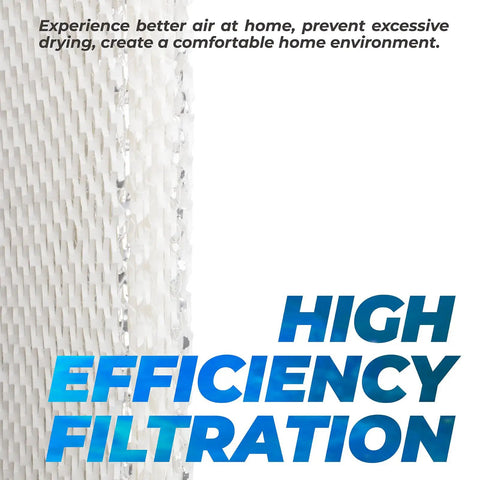 Close-up of 45 Water Panel Humidifier Filter Replacement For 400 Series Humidifiers with high efficiency filtration text