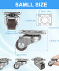 Sweet Ride 8 Pack Mini Caster Wheels Half Inch Self Adhesive Low Profile Ultra Lightweight Smooth Rollers dimensions and design.