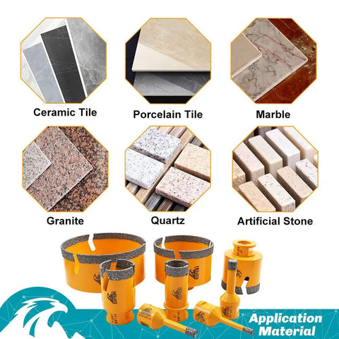 Diamond Core Drill Bits Set Of Two One Quarter Inch Tile Hole Saw For Porcelain Ceramic Marble And Granite Dry Or Wet Use