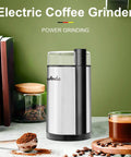 Electric Coffee Grinder With Quiet Operation, One Touch Grinding For Beans And Spices shown on kitchen counter