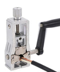 Rock Solid Manual Electric Drill Driven Wire Stripper Machine with aluminum alloy body and hand crank, peeling copper wire.