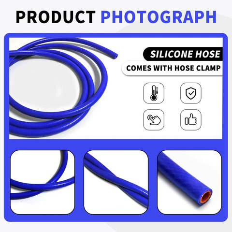 5Ft Inner Diameter 1 Inch Silicone Heater Hose For Your Vehicle Cooling System Blue Reinforced Polyester Braided Tubing