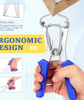 Huge 23 Pc Miter Spring Clamp Kit With Heavy Duty Stainless Steel Pliers For Woodworking, Picture Frame Assembly, And Wood Trim Molding Perfect For DIY Pros And Home Builders Who Need Strong, Rust Proof Clamps That Grip Tight Every Single Time Without ergonomic steel pliers with blue handles, 0 to 2 inch jaw