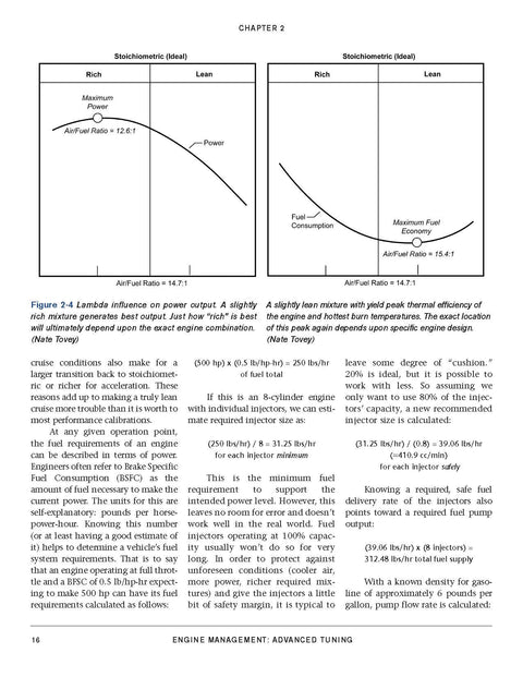 Advanced Tuning For Modern Engine Control Systems A Hands On Illustrated Guide To Boost Horsepower, Maximize Torque, Improve Fuel Economy, And Tune Like A Gearhead With Real World Street Ready Tips For The Modern Ride. book page with air-fuel ratio charts