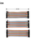 Multicolor Breadboard Jumper Wire Kit With 240 Pieces, 20Cm And 10Cm Cables For Arduino Projects, Dupont M2M F2F Pack shown flat
