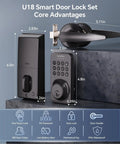 Keyless Entry Keypad Deadbolt With Handle Set, Smart Lock, Auto Lock And One Touch Lock, 100 Codes And 15 Minute Install