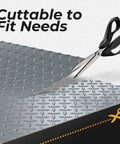 Scissors cutting 4x8 Ft Diamond Plate Garage Floor Mat Heavy Duty PVC Flooring Roll 2.8mm Thick for precise fitment
