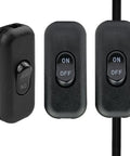 Three Pack Two Way On Off Inline Lamp Switch With Beefy Copper Contacts 250 Volt 6 Amp Durable Plastic Shell For Table Lamps Wall Lamps Floor Lamps And Small Appliances, black cord switch
