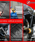 17 Piece Pro Grade Mechanic Hook And Pick Tool Set used for car and home repairs, showing various applications.