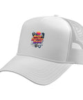 CNC Tools Vise Gauge Square Set Edge Machinist Trucker Hat With Adjustable Mesh Back, white five panel cap with logo.