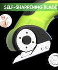 Close-up of the self-sharpening blade of Built Different Cordless Electric Scissors With Brushless Motor And Fast Type C Charging.