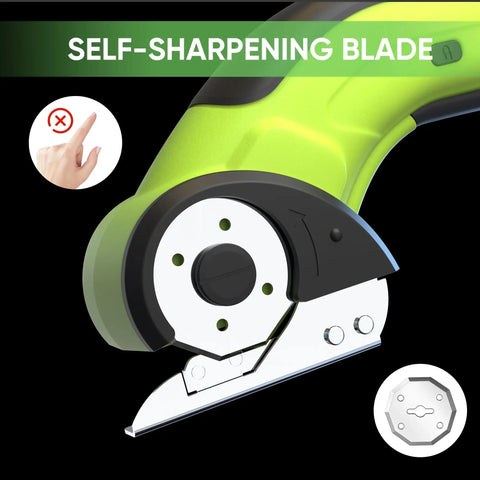 Close-up of the self-sharpening blade of Built Different Cordless Electric Scissors With Brushless Motor And Fast Type C Charging.