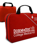 Campus Ready First Aid Kit For Dorms, School And Sports, Compact Grab And Go Medical Set With Bandages, OTC Meds, Gauze, 175-Piece Red Health Essentials Kit