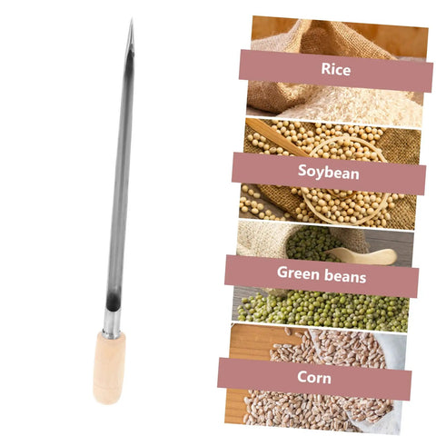 Stainless Steel Rice Grain Sampling Probe For Wheat Corn And Rice Efficient Grain Sampler With Interconnected Trough Design shown with grains