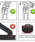 2 Sets Black Flexible Pivot Joint Connectors for 4040 Aluminum Extrusion Profiles, Zinc Alloy Construction, 180 Degree Rotation, Includes Screws and Threading Tap for 3D Printer Accessories shown installed on 4040 profile