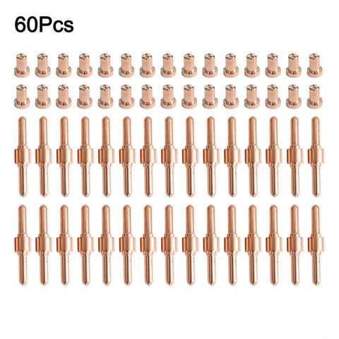 60 Piece Plasma Cutter Consumables Kit for PT 31 and LG 40 Torches Includes 30 Copper Electrodes and 30 Copper Nozzles