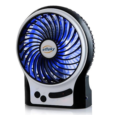 4.9 Inch Mini Desk Fan With 3 Speed Settings, Rechargeable Battery Or USB Powered, LED Light, Quiet Portable Cooling