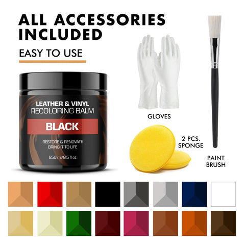 Leather Recoloring Balm For Couches And Furniture Color Restorer And Scratch Remover Easy Leather Repair Kit For Sofas Bring Back Color Make It Look New Hide Scratches Repair Leather Spots And Extend Sofa Life with gloves, sponges, and brush included.