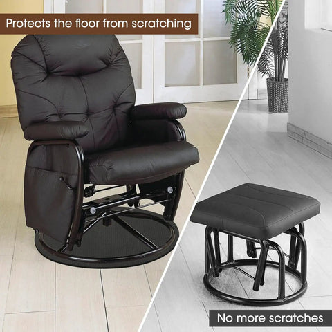 Non Slip Furniture Pads For Hardwood Floors Durable Round Chair Leg Floor Protectors That Prevent Slipping And Scratching For Glider Recliners And Swivel Chairs Quiet Rubber Cushion Pads In Black Pack Of 1