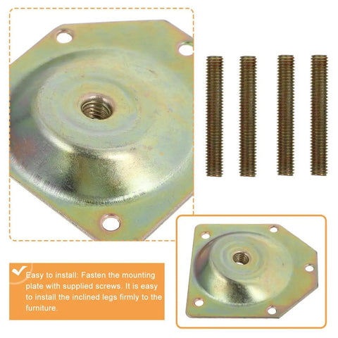 Heavy Duty Iron Furniture Leg Mounting Plates For Sturdy Tables And Couches No Sweat Install Repair Kit Solid Sofa Leg Brackets Built Like A Tank For Everyday Use