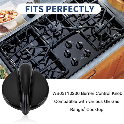Black Gas Cooktop Knobs Set 4 Pack Burner Control Knobs Replacement For Gas Ranges And Stoves Not Universal Fit Stove