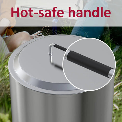 Stainless Steel Fire Pit Lid For Solo Stove Bonfire 19.5 Inch 304 Stainless Steel With Hot Safe Handle Weatherproof Cover Replacement